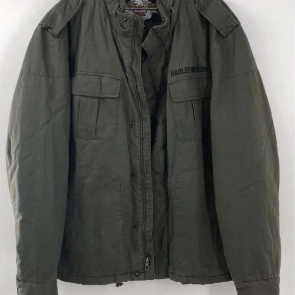 Harley-Davidson Green Military Field Jacket - Picture 3 of 5
